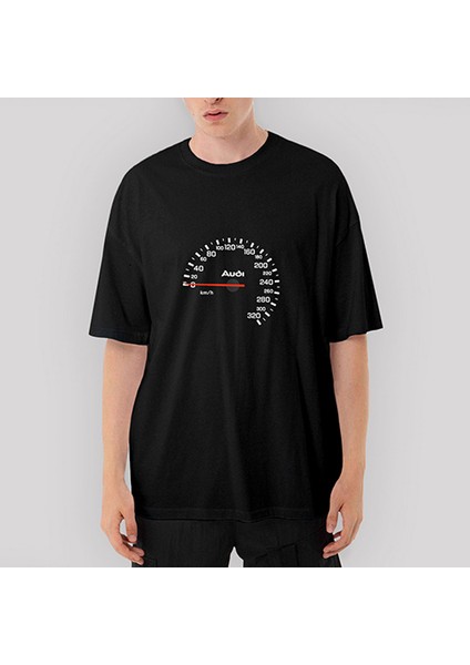 Audi Speedmeter Oversize Siyah Tişört