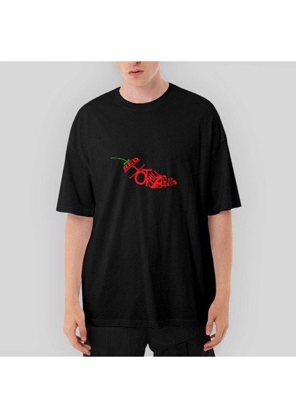 Red Hot Chili Peppers Oversize Siyah Tişört