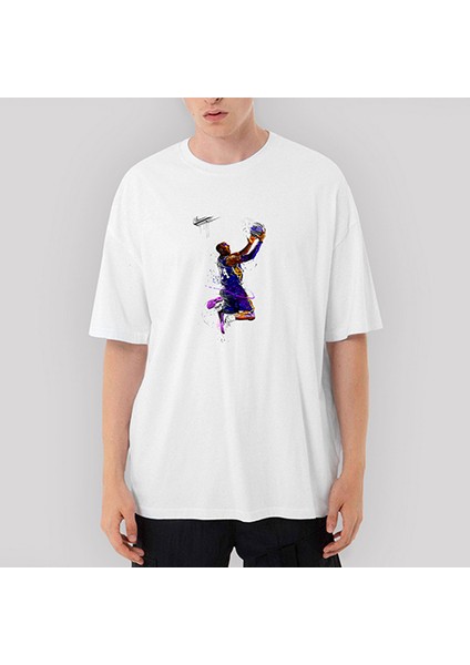 Kobe Bryant Slam Dunk Oversize Beyaz Tişört