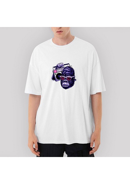 Gorilla Hiphop Oversize Beyaz Tişört