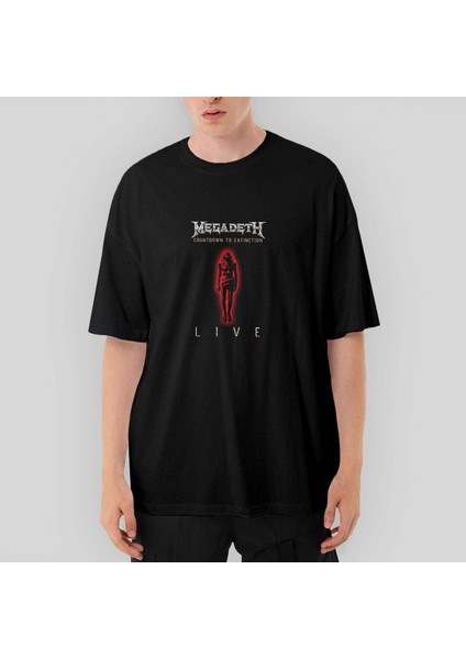 Megadeth Countdown To Extinction Live Oversize Siyah Tişört
