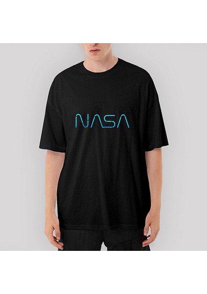 Nasa Lite Oversize Siyah Tişört