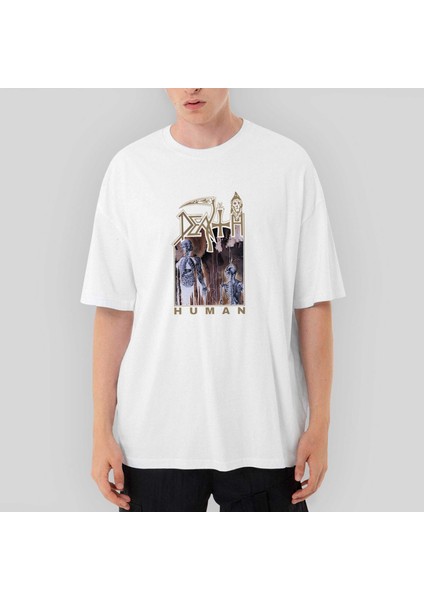 Death Human 2 Oversize Beyaz Tişört