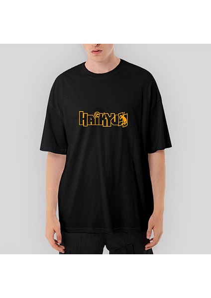 Haikyu Oversize Siyah Tişört