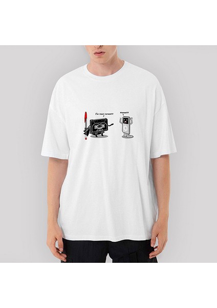 I'm Your Father Oversize Beyaz Tişört