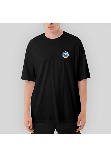 Nba Eastern Logo Oversize Siyah Tişört