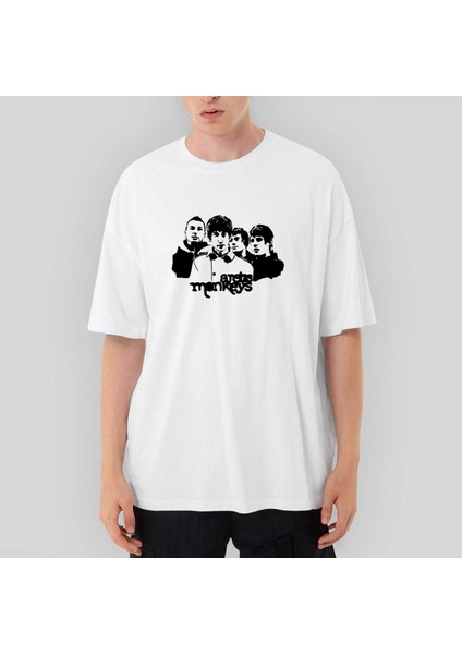 Arctic Monkeys Group Oversize Beyaz Tişört