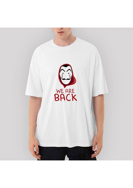 La Casa De Papel We Are Back Oversize Beyaz Tişört