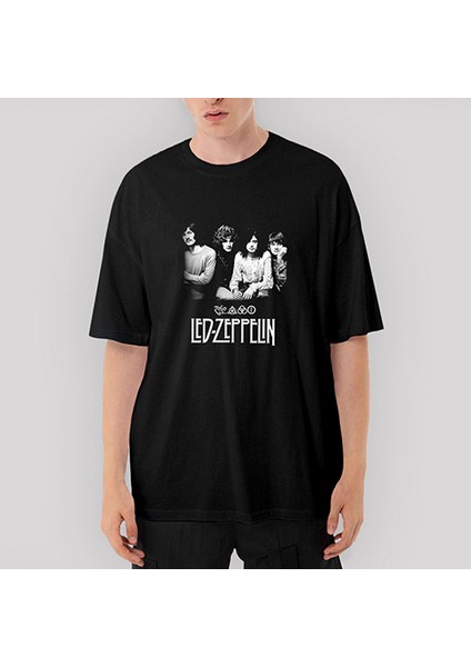 LED Zeppelin Group Oversize Siyah Tişört