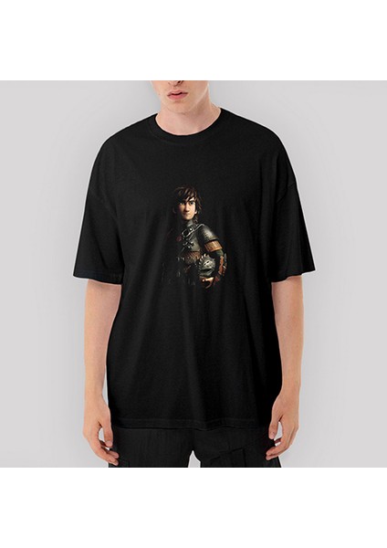 How To Train Your Dragon Hıçgıdık Oversize Siyah Tişört