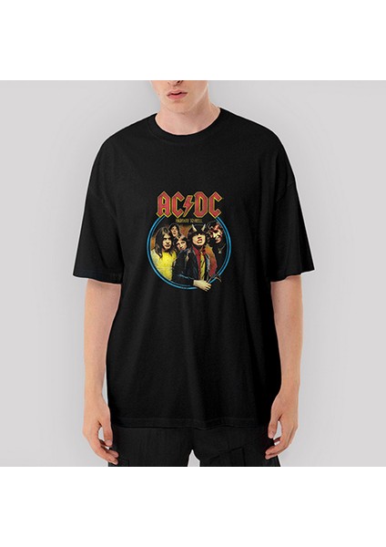 Ac Dc Highway To Hell Oversize Siyah Tişört