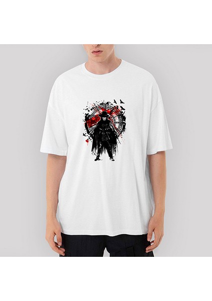 V For Vendetta Rose Oversize Beyaz Tişört