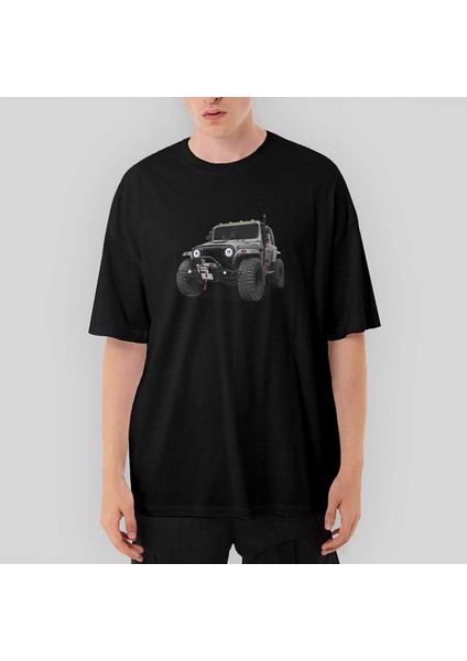 Jeep Cj Mahindra Oversize Siyah Tişört