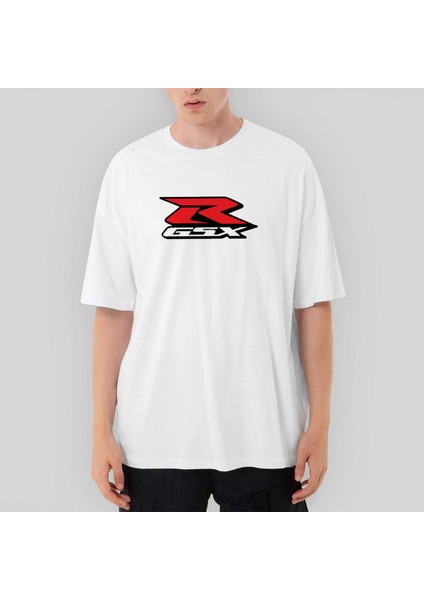 Suzuki Gsx R Logosu Oversize Beyaz Tişört
