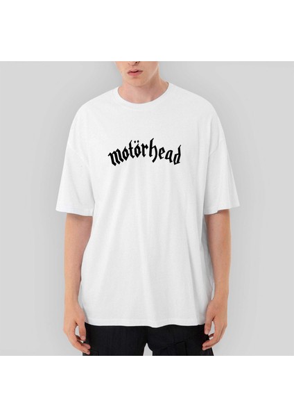 Motörhead Logo Yazı White Oversize Beyaz Tişört