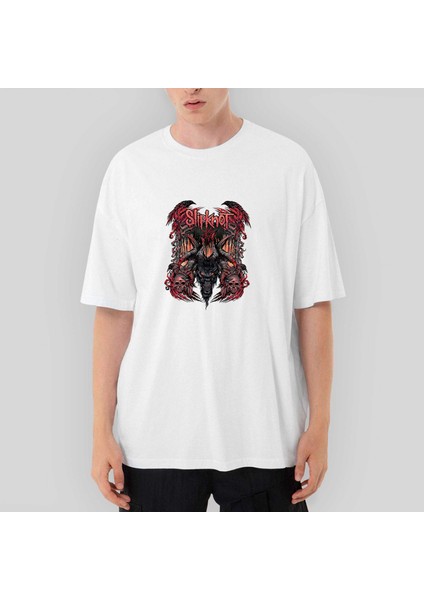 Slipknot Ram Head Oversize Beyaz Tişört