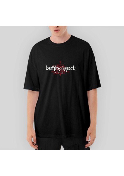 Lamb Of God Logo Oversize Siyah Tişört