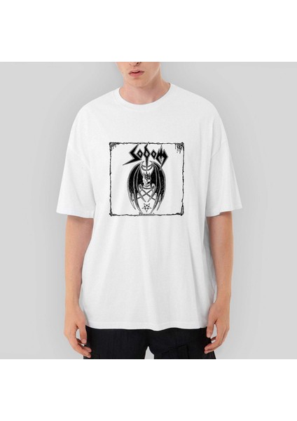 Sodom Demonized Oversize Beyaz Tişört
