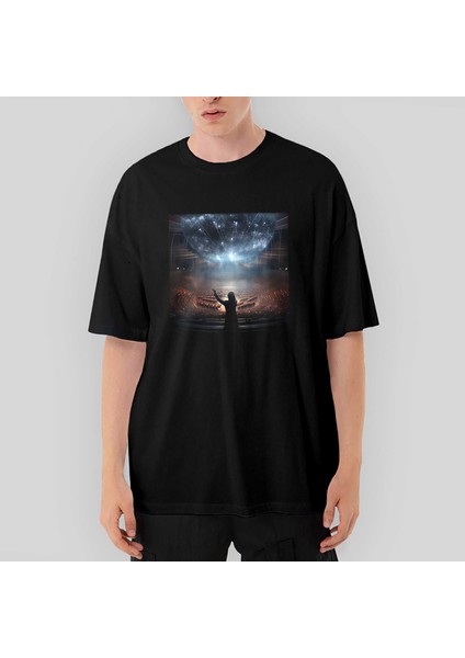 Imagine Orchestral Oversize Siyah Tişört