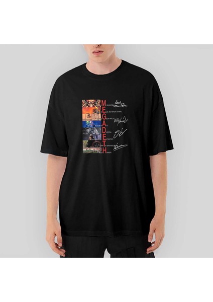 Megadeth Albums Cover Oversize Siyah Tişört