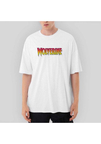 Wolverine Color Text Oversize Beyaz Tişört