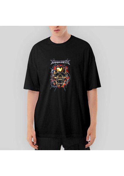 Megadeth Skull Slave Oversize Siyah Tişört