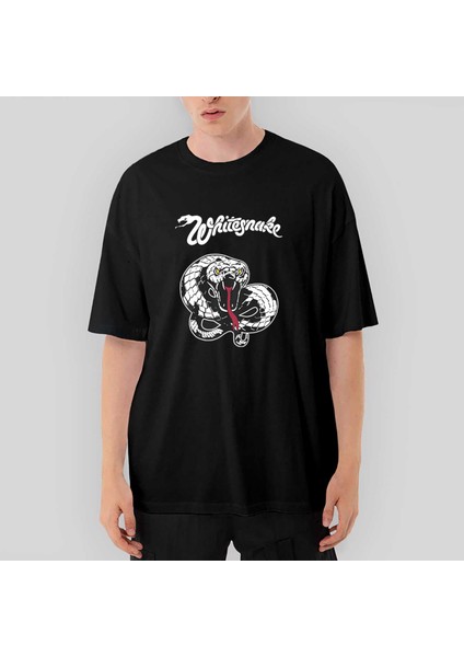 Whitesnake Trouble Oversize Siyah Tişört