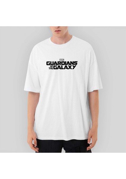 Galaksinin Koruyucuları Logo Oversize Beyaz Tişört
