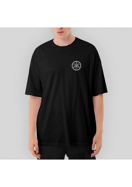 Ymha Logo Mini Oversize Siyah Tişört