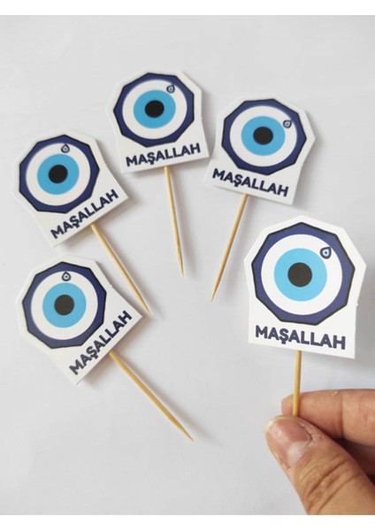 Beyhan Bayhan 30 Adet Dekoratif Nazarboncuk Baskılı Karton Sünnet Kürdanı - Maşallah