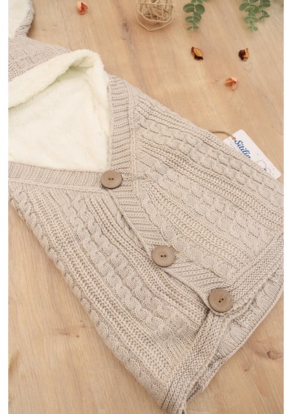 Kız Erkek Bebek Tavşan Kulak Düğmeli Krem Anakucağı Kundak STL6816 modelleri