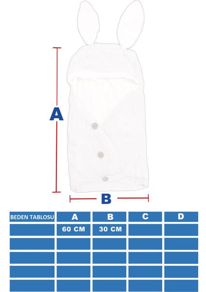 Kız Erkek Bebek Tavşan Kulak Düğmeli Krem Anakucağı Kundak STL6816 indirimleri
