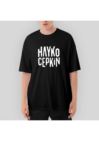 Hayko Cepkin Text Oversize Siyah Tişört