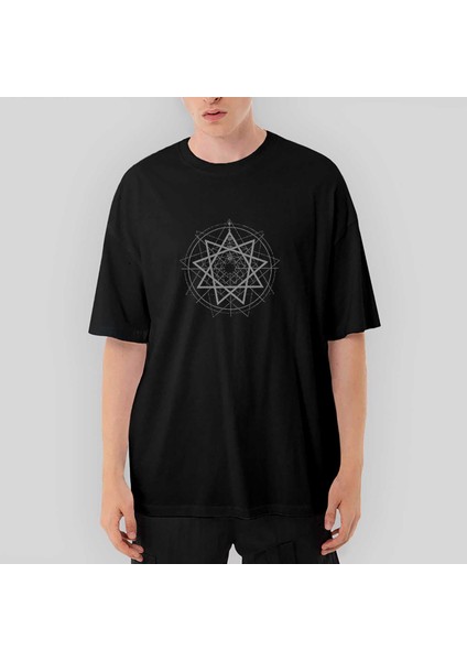 Slipknot Pentagram Symboll Oversize Siyah Tişört