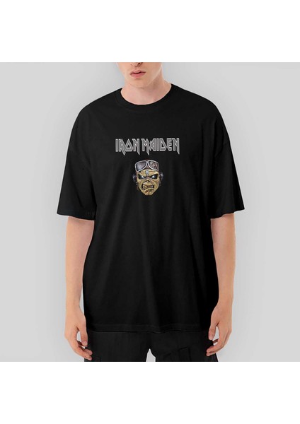 Iron Maiden Zombie Face Oversize Siyah Tişört