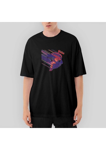 Judas Priest Turbo Oversize Siyah Tişört