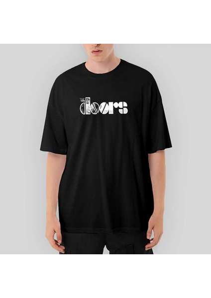 The Doors Logo Oversize Siyah Tişört