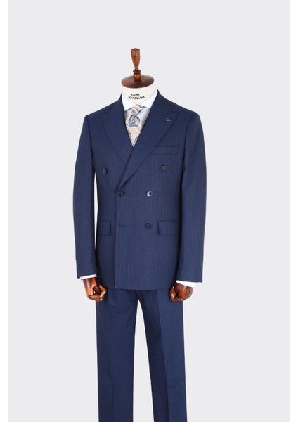 Kırlangıç Yaka Kruvaze Erkek Takım ELBISE-KAX1257S fiyatları