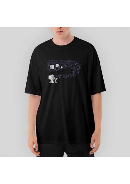 Galaksi Woman Oversize Siyah Tişört