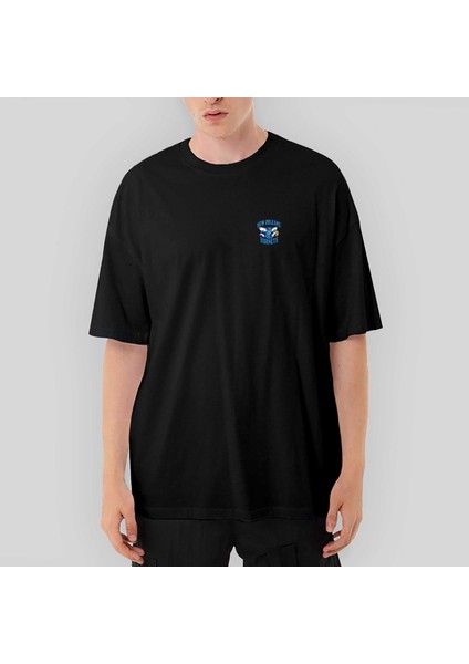 New Orelans Blue Oversize Siyah Tişört