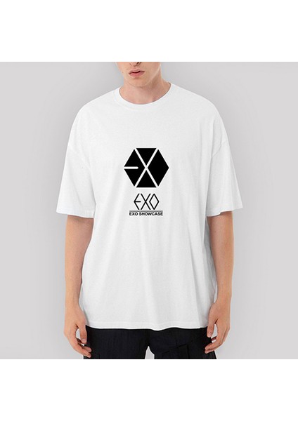 Exo Logo Oversize Beyaz Tişört