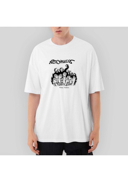 Arctic Monkeys Pretty Visitors Oversize Beyaz Tişört
