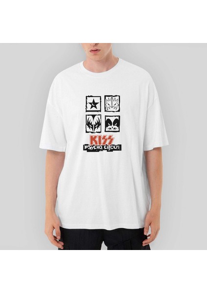 Kiss Psycho Circus Oversize Beyaz Tişört