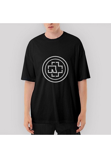 Rammstein Circle Logo Oversize Siyah Tişört