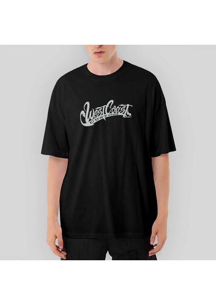 West Coast Customs Text Oversize Siyah Tişört