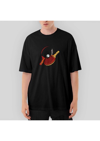Ping Pong Classic Oversize Siyah Tişört