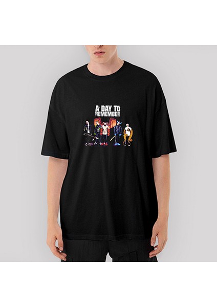 A Day Remember Group Oversize Siyah Tişört
