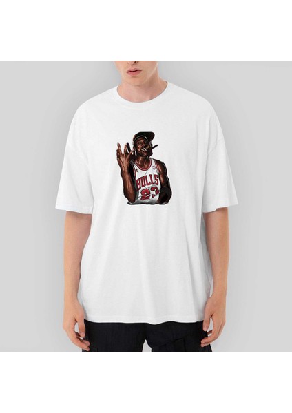 Micheal Jrdn Bulls 23 Oversize Beyaz Tişört
