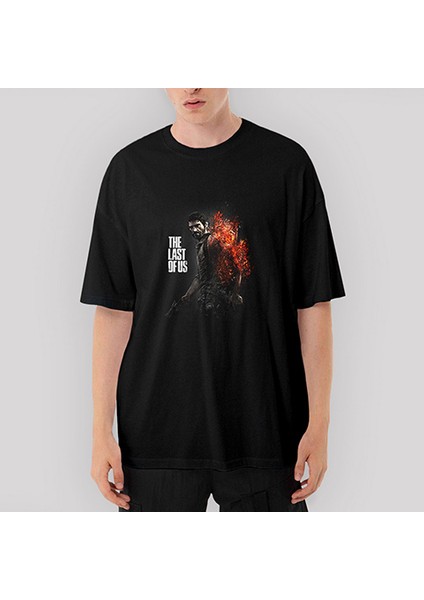 The Last Of Us Fire Oversize Siyah Tişört
