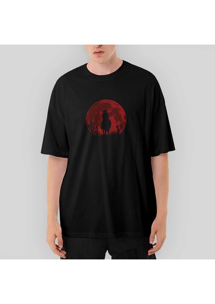 Red Dead Redemption 2 Red Moon Oversize Siyah Tişört